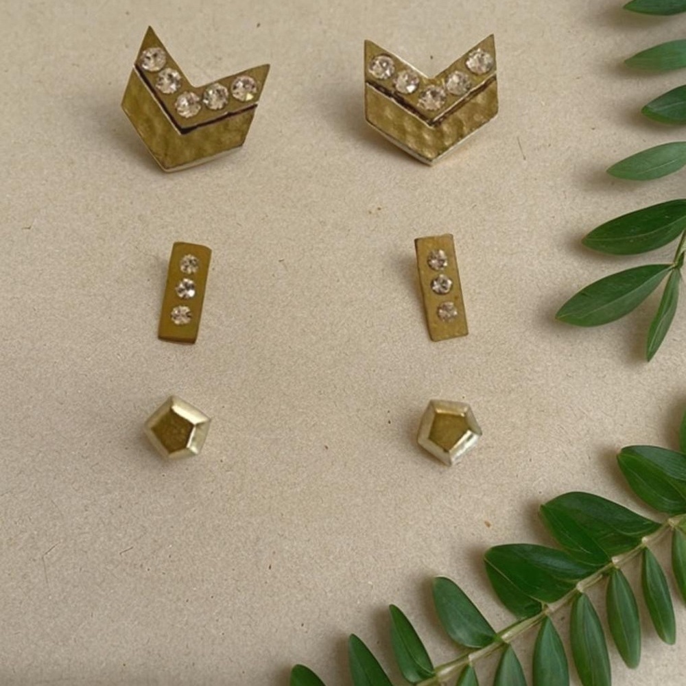 Silpada KR Gold and CZ Earring - Picture 5 of 5